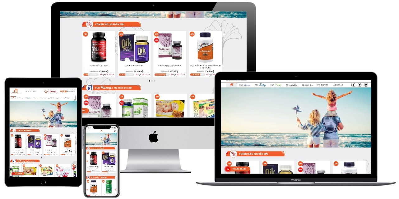 Mẫu website bán mỹ phẩm, bán thuốc bổ – Anh Thảo