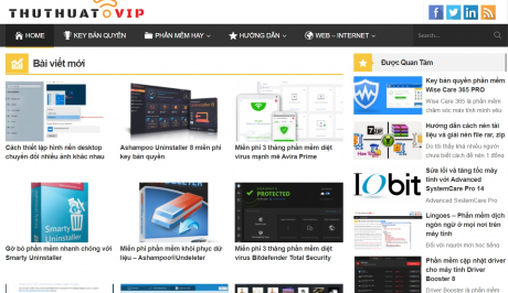 Mẫu giao diện website công nghệ – Thủ Thuật VIP
