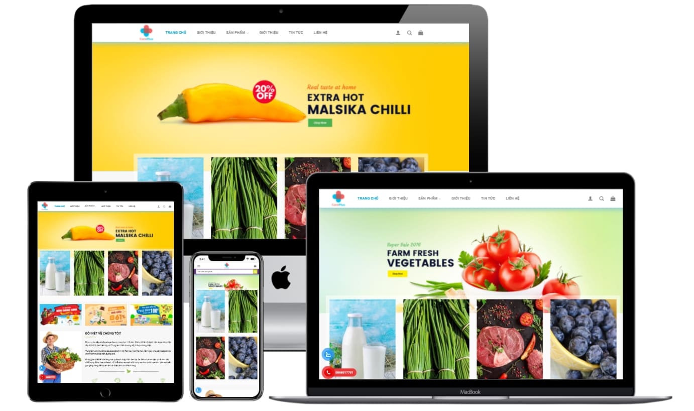 Mẫu website bán thực phẩm online – Careplus
