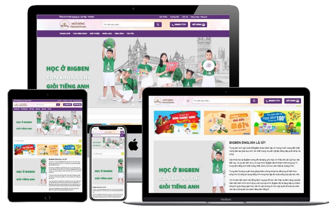 Mẫu website đẹp về giáo dục + bán hàng – Ecogreen Shop