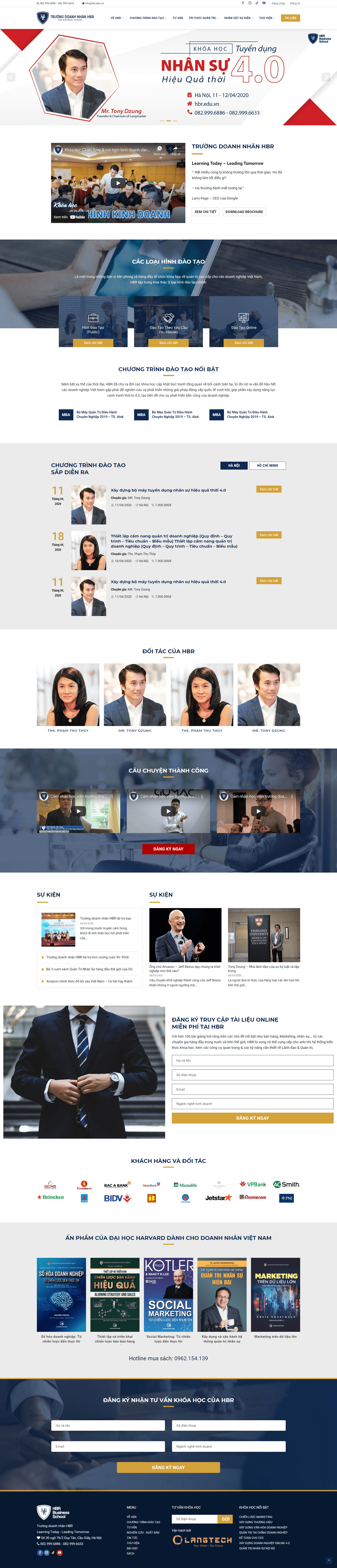 Mẫu website đẹp giáo dục – Trường doanh nhân