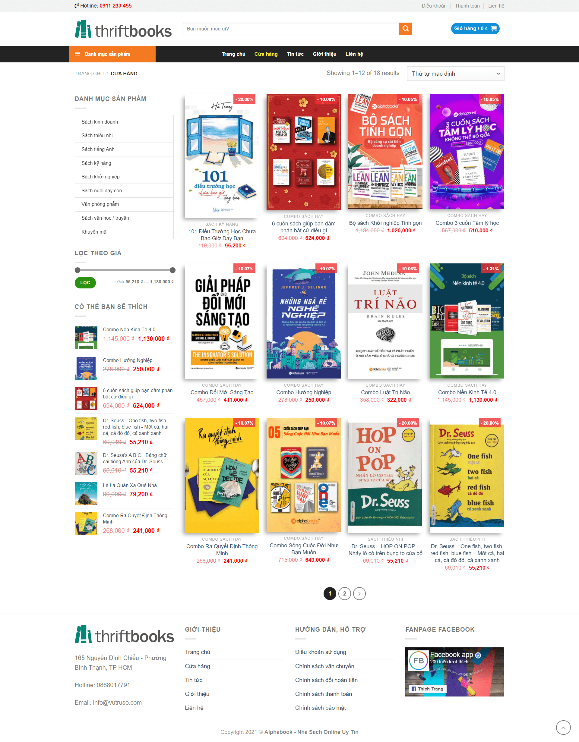 Mẫu giao diện website bán sách online – VTS Book Store