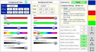 Công cụ điều chỉnh độ tương phản (contrast ratio) trong thiết kế web