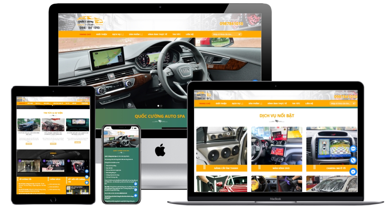 Mẫu website trưng bày ô tô – theme dịch vụ rửa xe ô tô