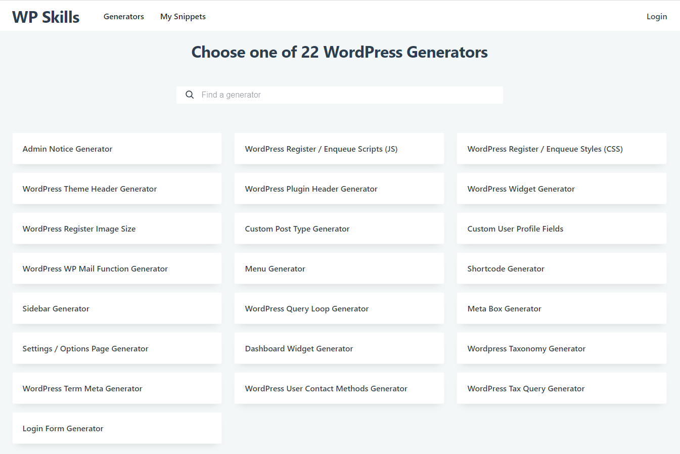 wordpress generators