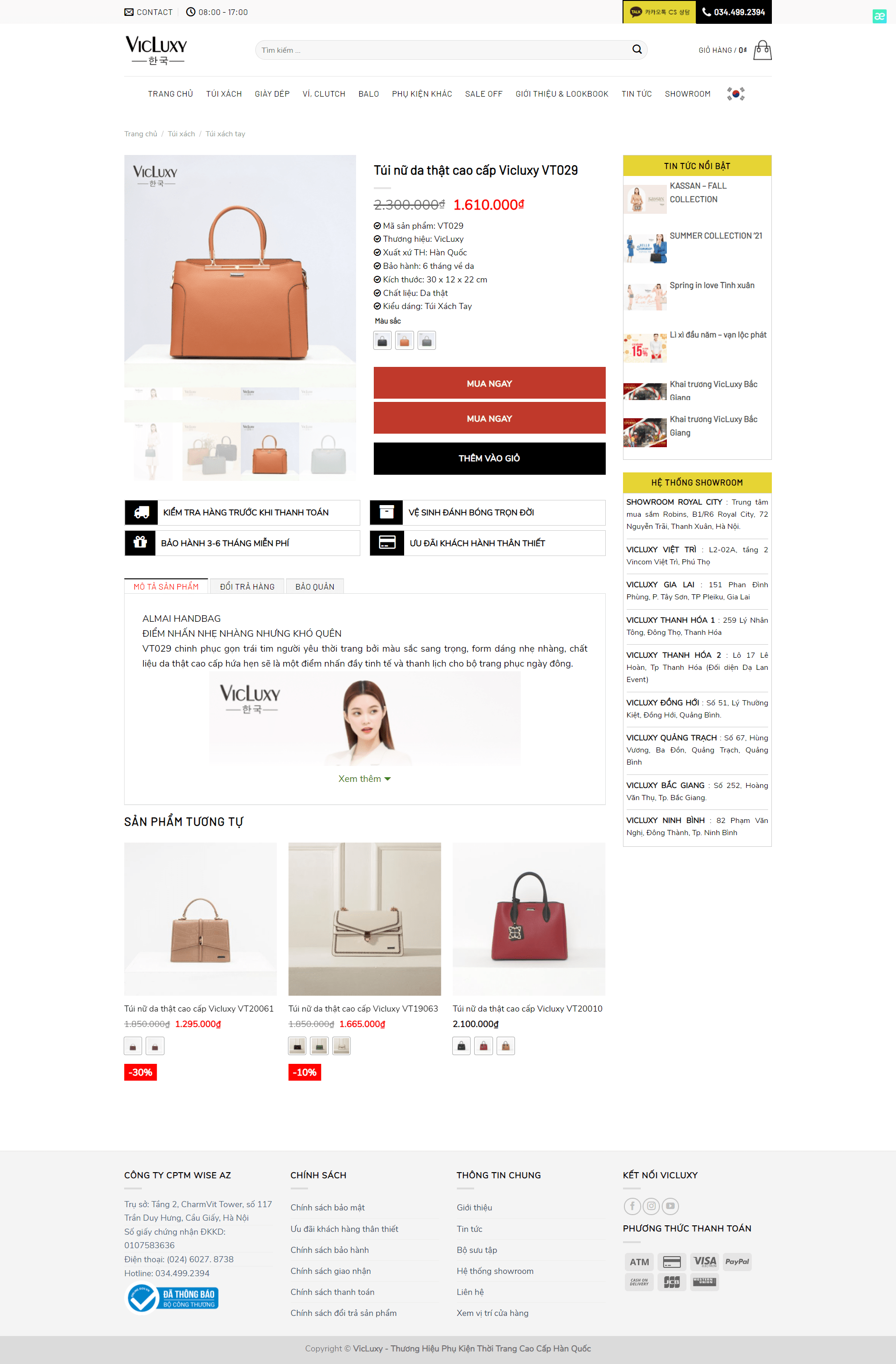 Mẫu website bán túi xách – giày dép – balo – VIC