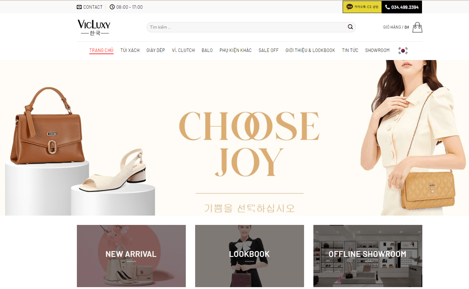 Mẫu website bán túi xách – giày dép – balo – VIC
