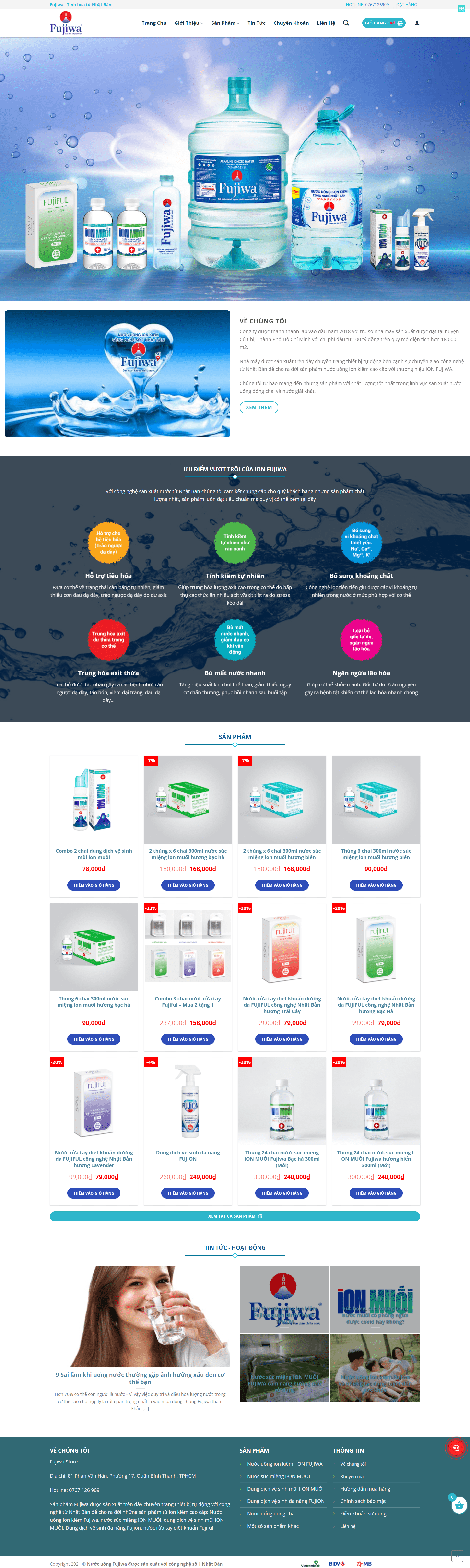 Mẫu website bán nước uống online – Fujiwa