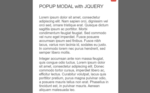Hướng dẫn tạo Popup Modal sử dụng jQuery