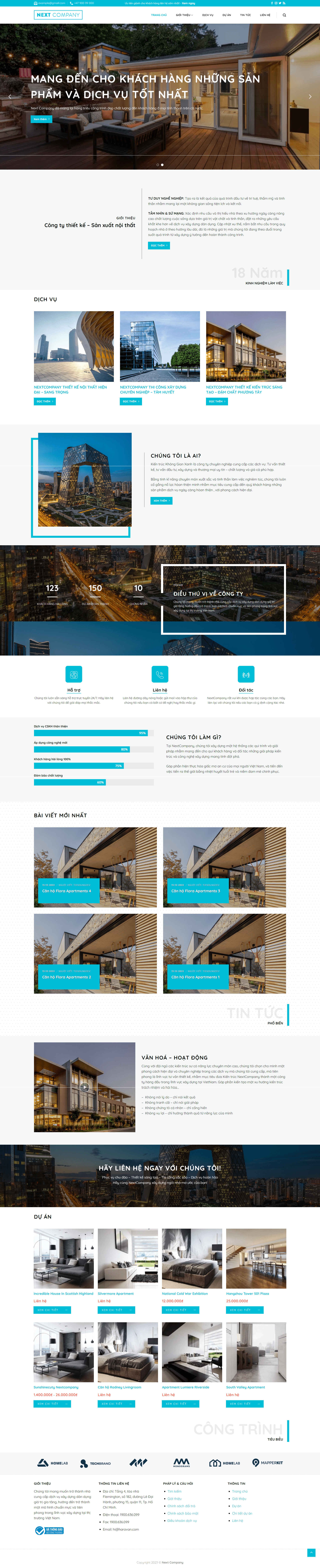 mẫu giao diện website cho thuê căn hộ next company