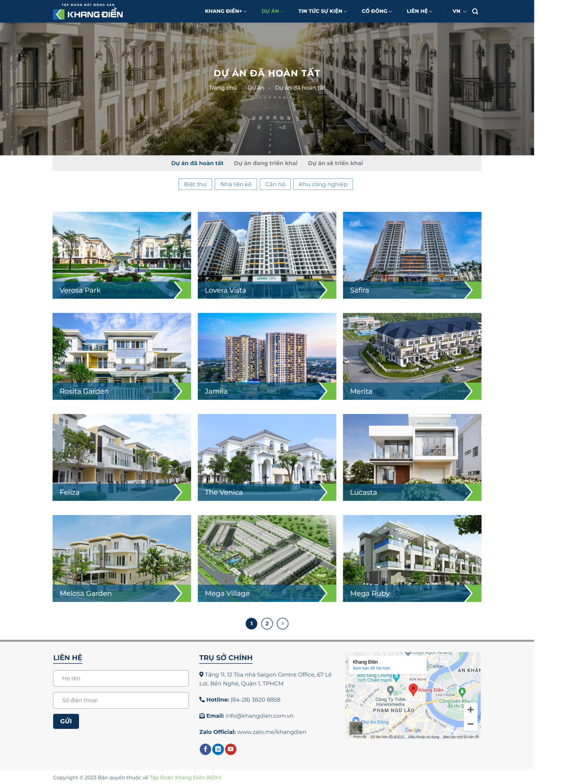 mẫu website tập đoàn bất động sản kdl