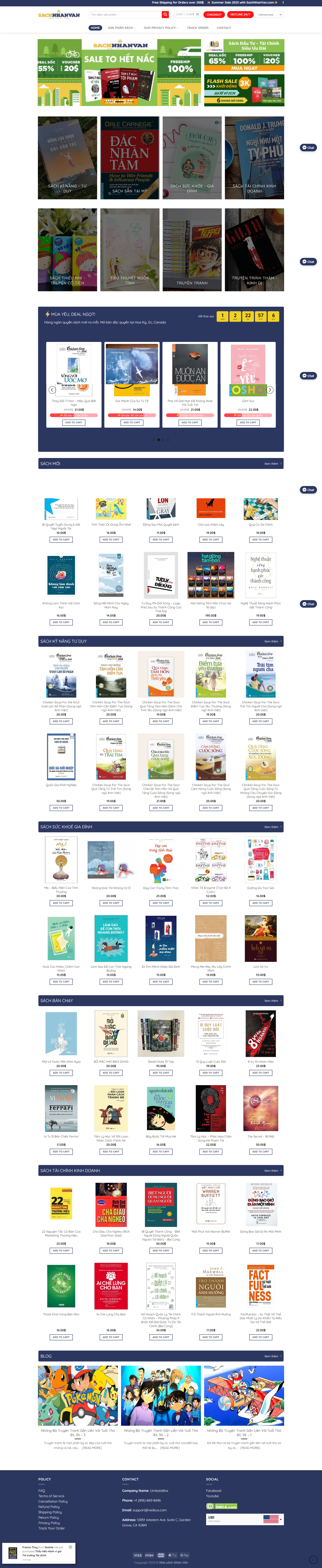 mẫu website bán sách đa ngôn ngữ sachnhanvan