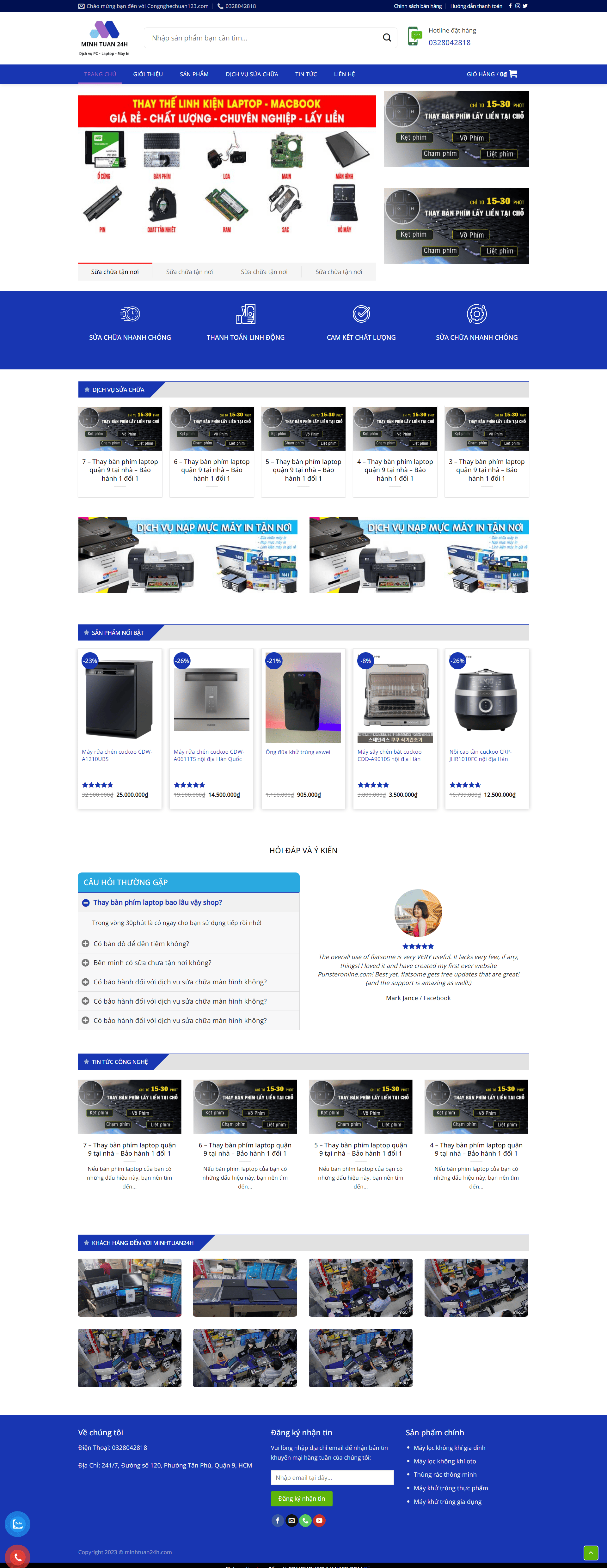 mẫu web dịch vụ công nghệ minhtuan24h