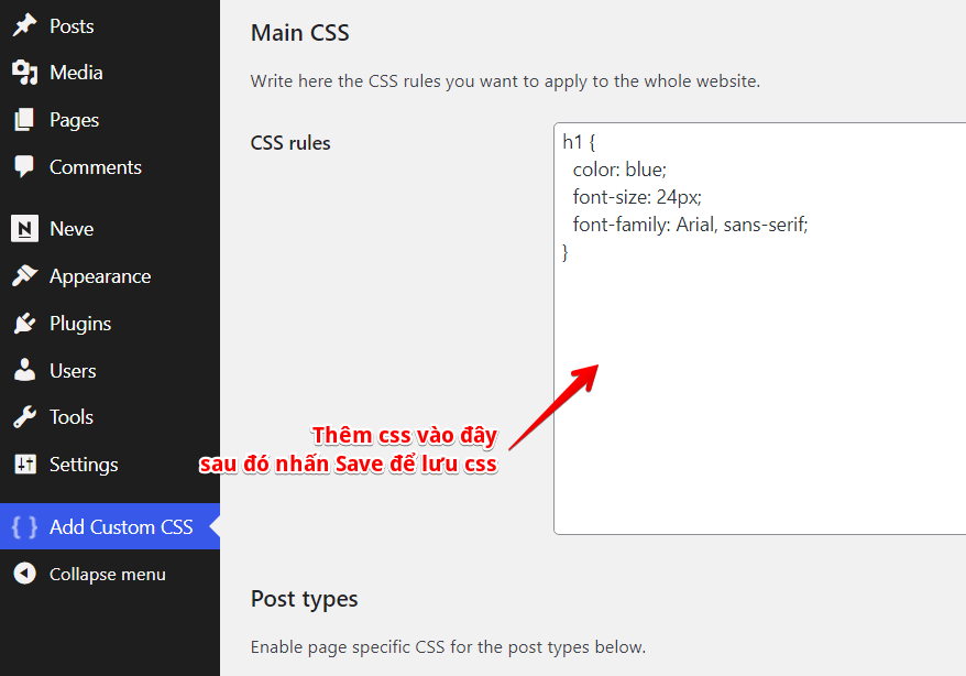 wordpress add custom css