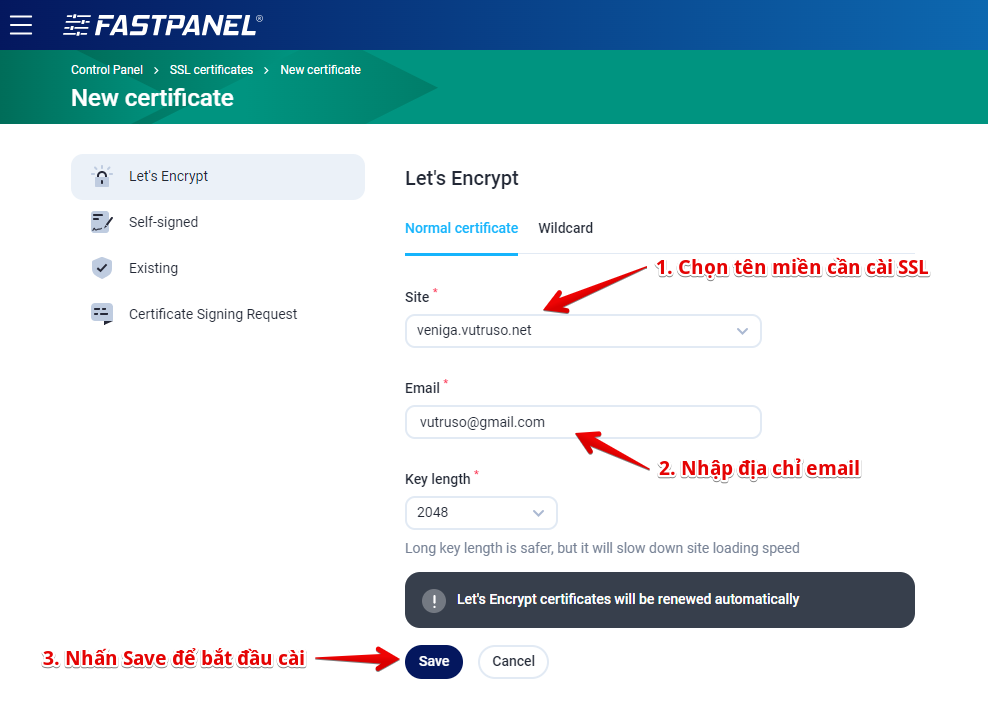 Hướng dẫn cài đặt SSL cho website trên FastPanel