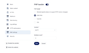Cách thay đổi phiên bản PHP mặc định trên VPS FastPanel