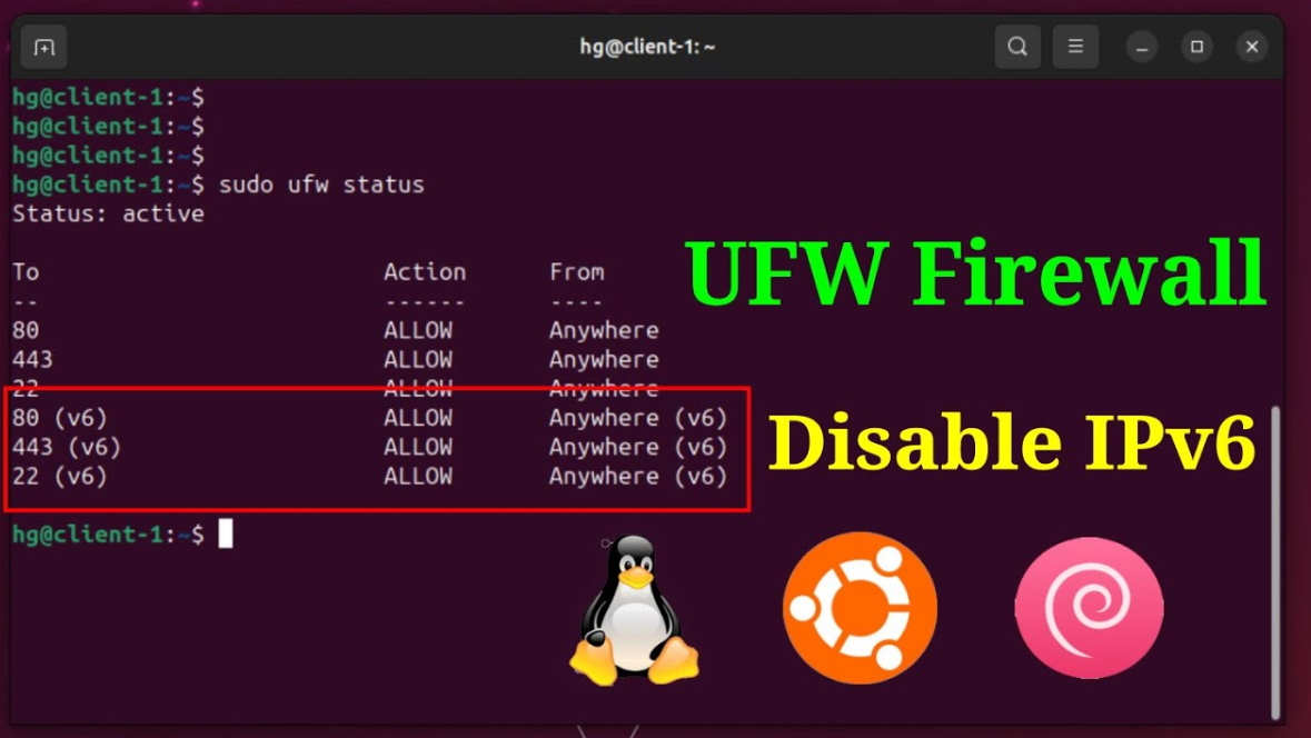 Cách vô hiệu hóa IPv6 trong UFW trên Linux