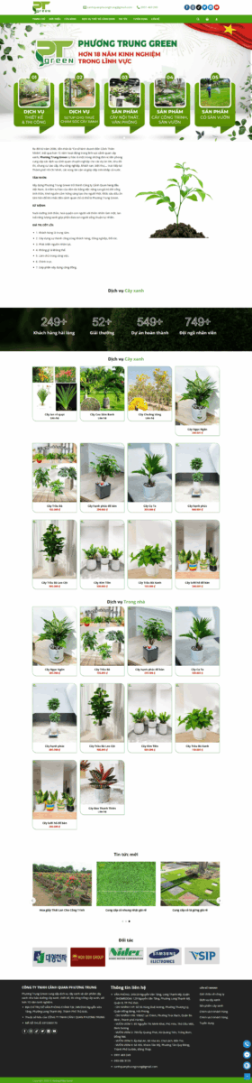 Mẫu website bán cây cảnh Hoàng Hiệp Land