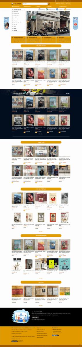 Mẫu website bán sách xưa
