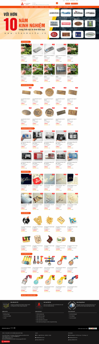 Mẫu website bán tem nhãn 3A