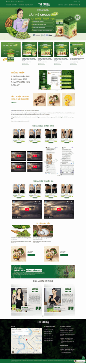 Mẫu website giới thiệu sản phẩm cafe Chula