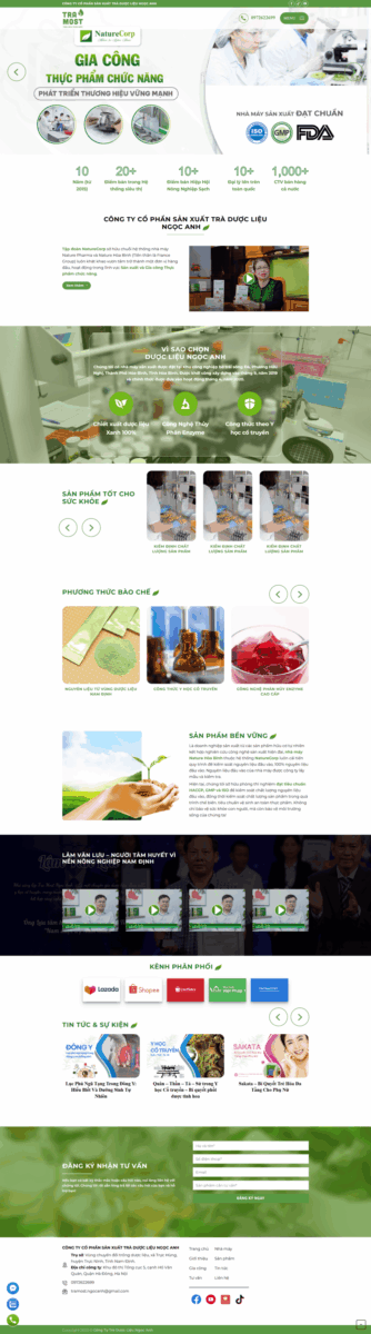 Mẫu website trà, dược liệu