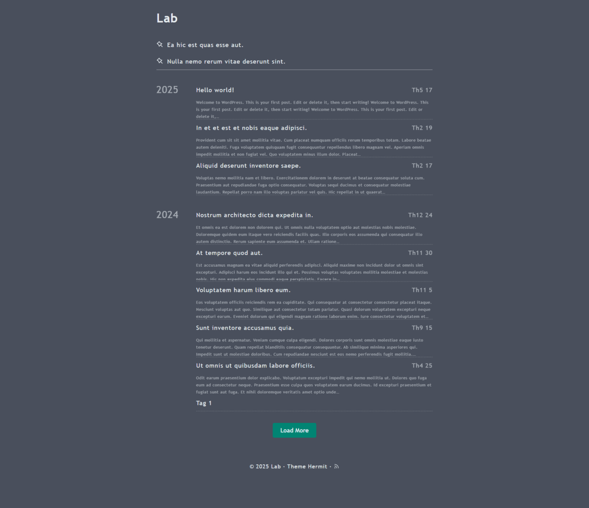 Theme WordPress đơn giản để note – Theme Hermit
