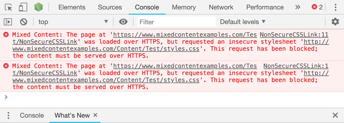 Mixed Content Errors in Chrome