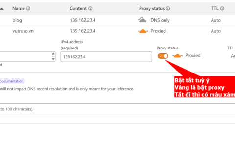 Cách bật/tắt proxy Cloudflare để ẩn IP host